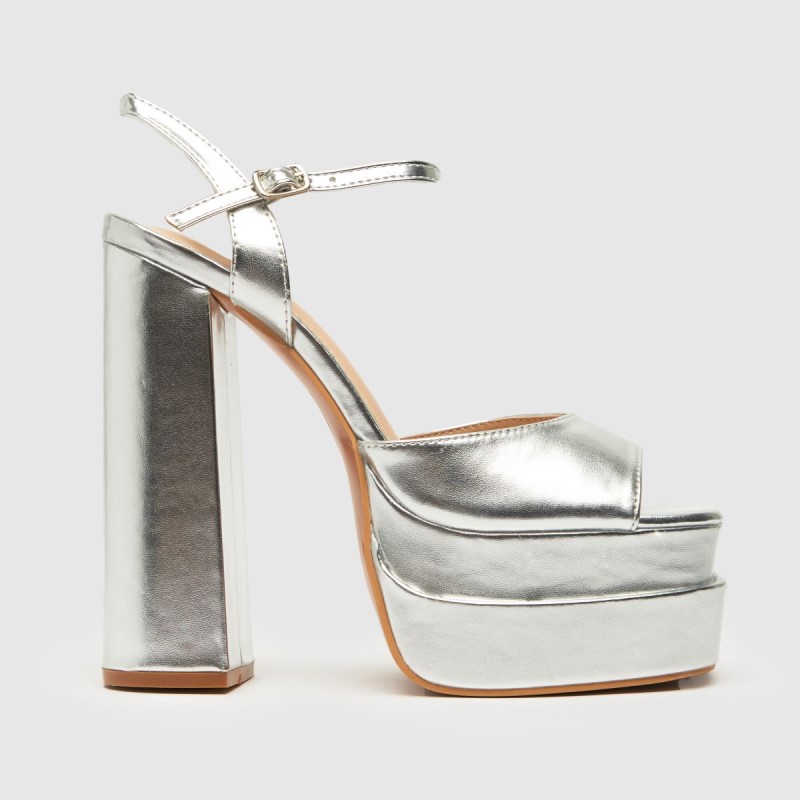 Silver Dr.Martens NZ Schuh Shay Platform High Heels