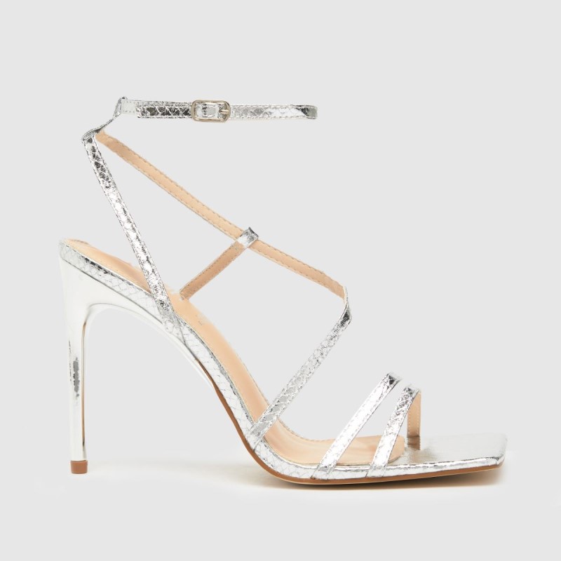 Dr.Martens NZ Silver Schuh Santi Snake Strappy Stiletto High Heels