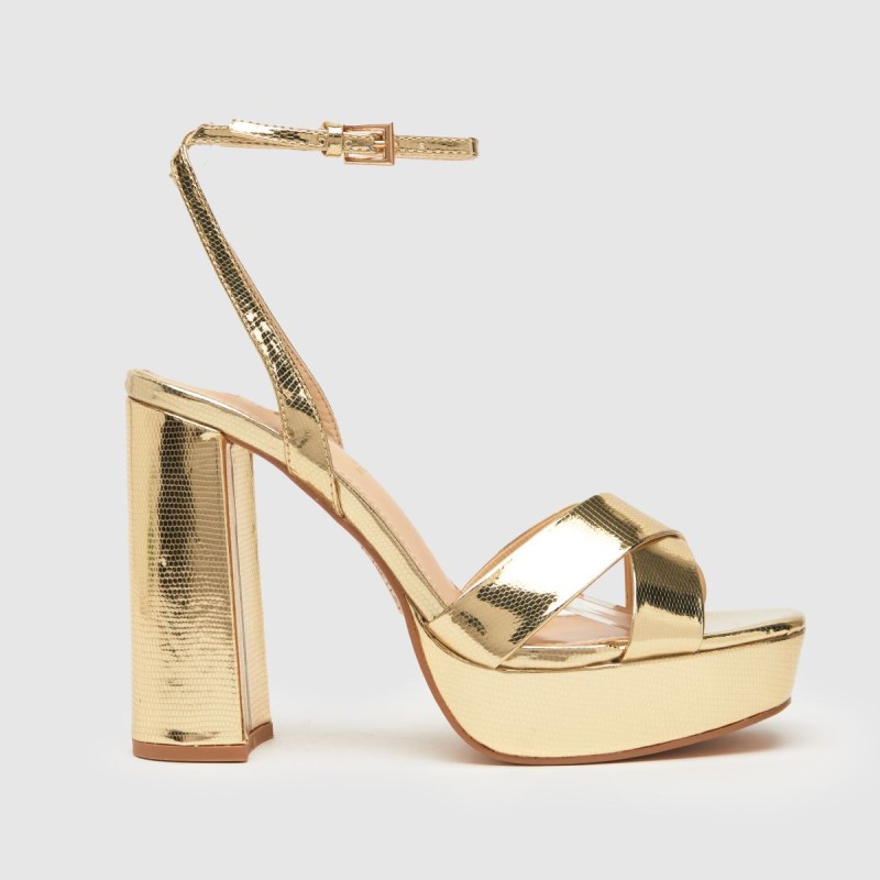 Schuh Skye Platfrom High Heels Gold Dr.Martens NZ