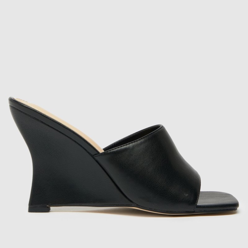 Schuh Samira Wedge Mule High Heels Black Dr.Martens NZ