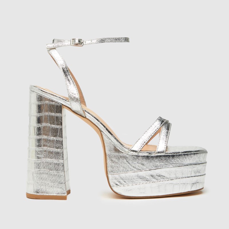 Dr.Martens NZ Silver Schuh Sonia Platform Block High Heels