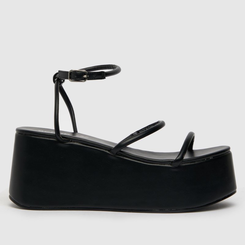 Black Dr.Martens NZ Schuh Scarlet Flatform Strapy Sandal High Heels