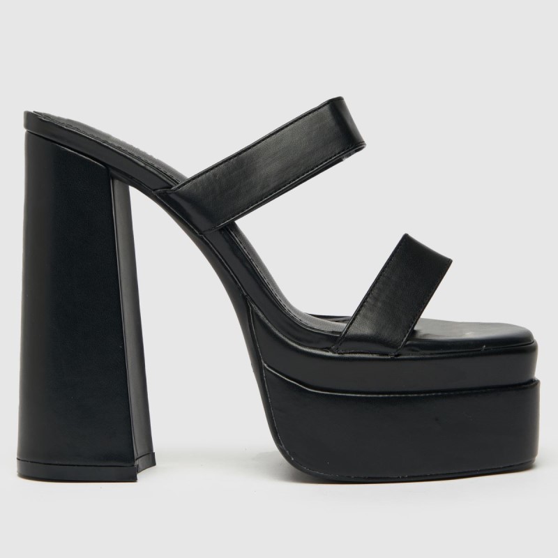 Simmi Robin Stacked Mule High Heels Dr.Martens NZ Black