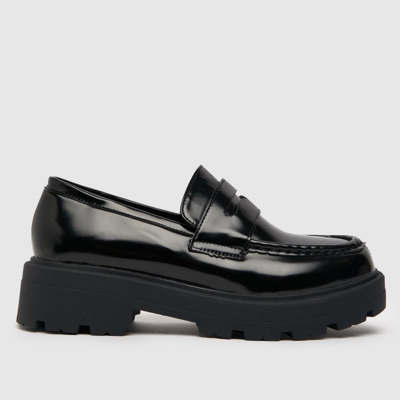 Black Schuh Lava Chunky Loafer Flat Shoes Dr.Martens NZ