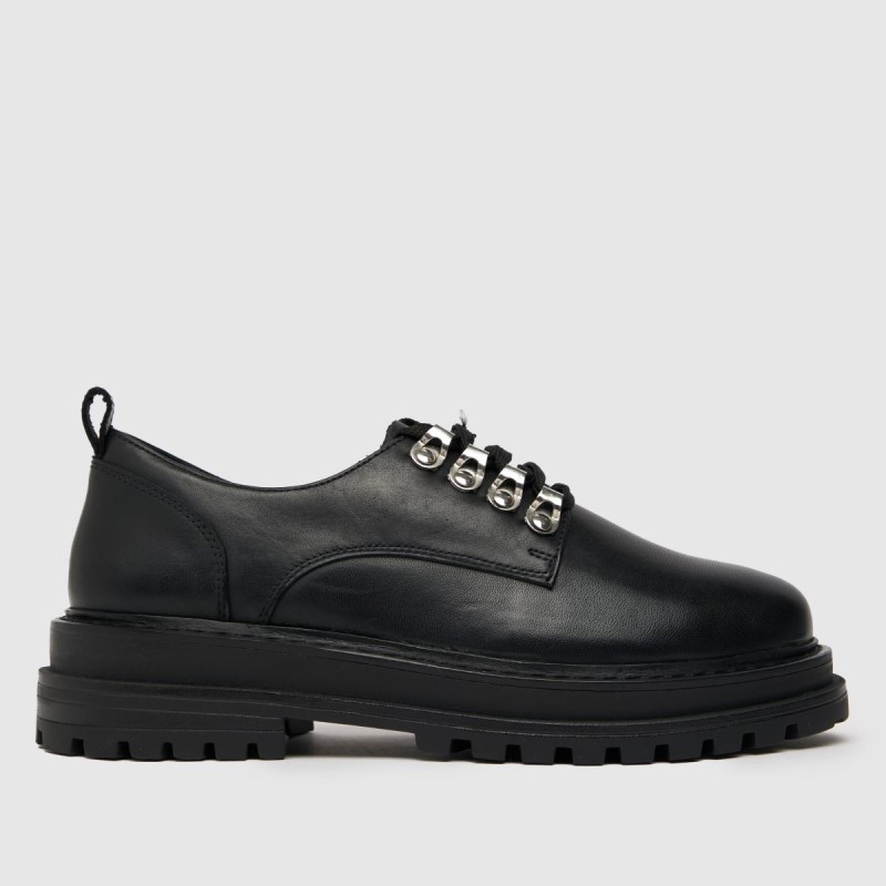 Black Schuh Lucinda Leather Hiker Lace Up Flat Shoes Dr.Martens NZ