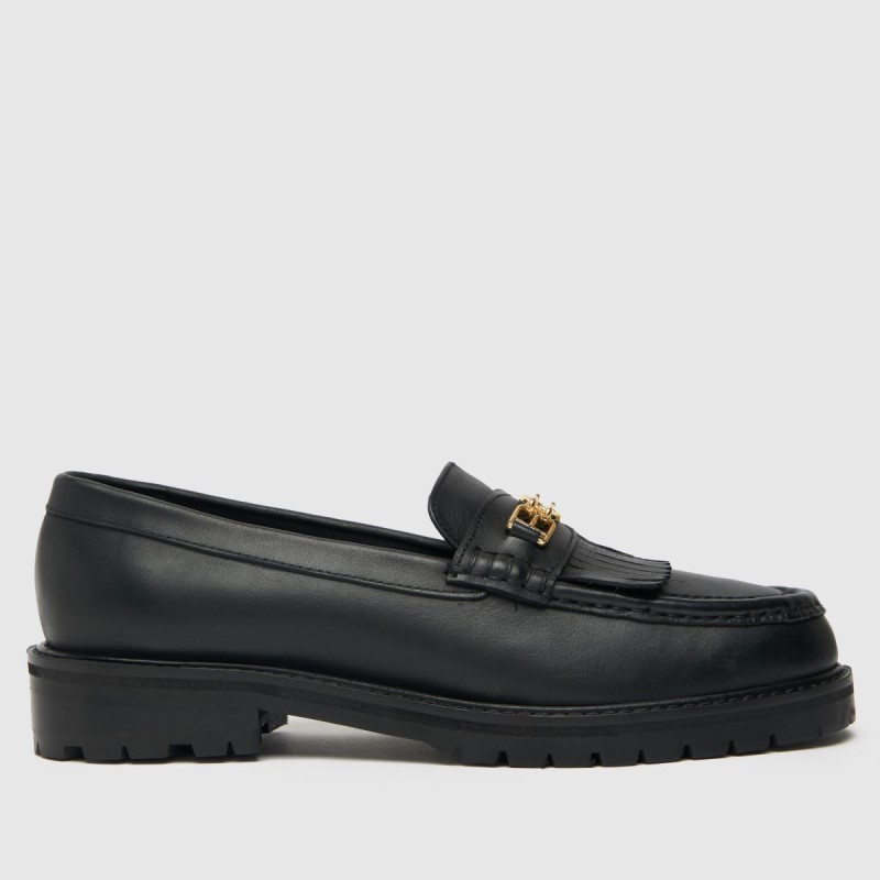 Black Dr.Martens NZ Schuh Wide Fit Lana Trim Loafer Flat Shoes