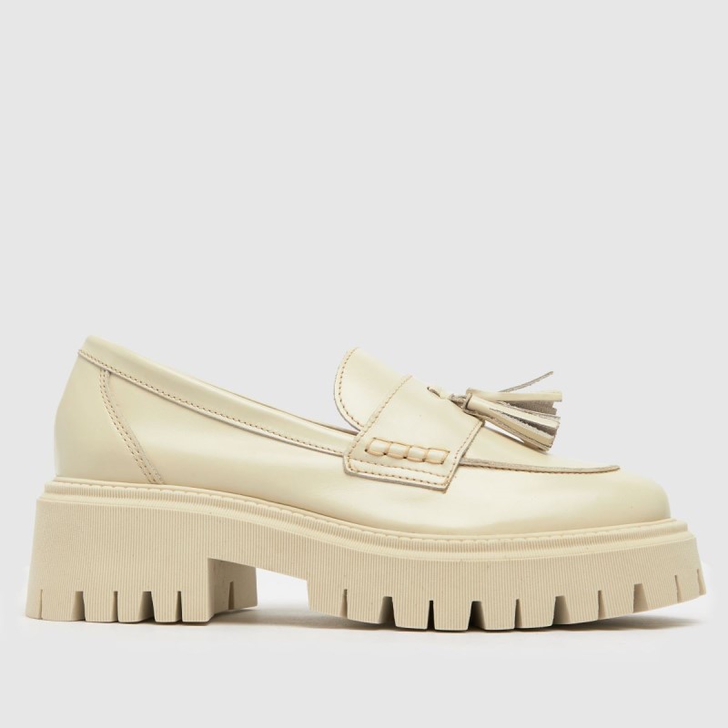 Natural Dr.Martens NZ Schuh Lastri Leather Chunky Loafer Flat Shoes