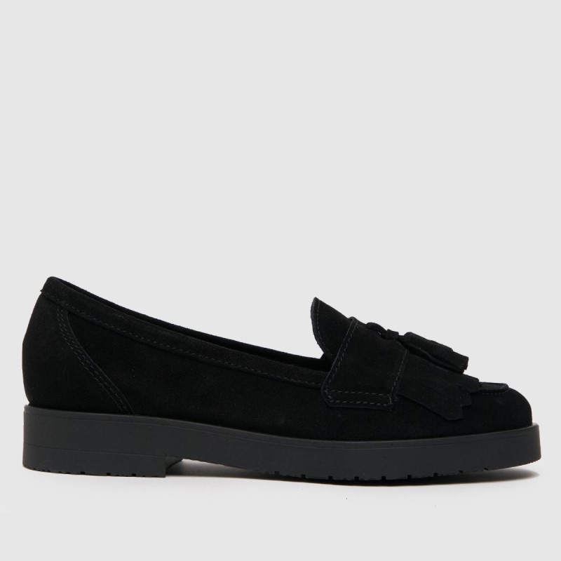 Schuh Laurie Suede Tassel Loafer Flat Shoes Black Dr.Martens NZ