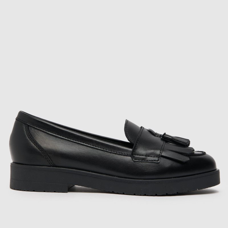 Black Dr.Martens NZ Schuh Wide Fit Wide Fit Laurie Tassel Loafer Flat Shoes