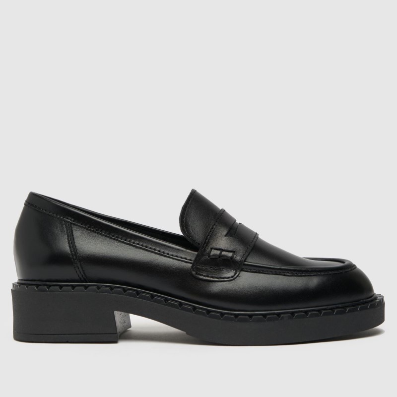 Black Schuh Libby Leather Loafer Flat Shoes Dr.Martens NZ