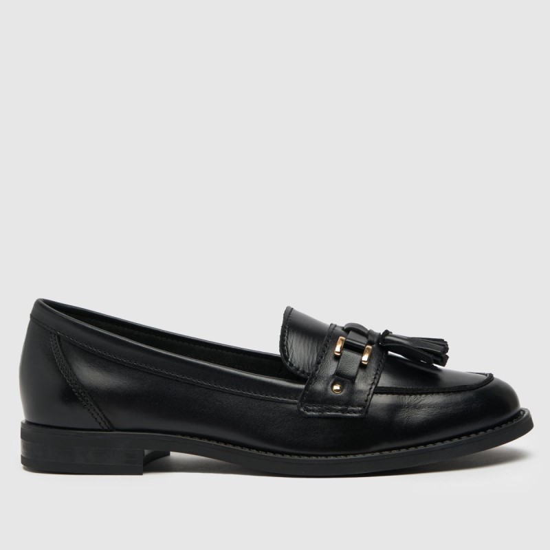 Schuh Ec Liv Leather Tassel Loafer Flat Shoes Dr.Martens NZ Black