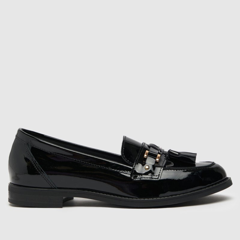 Schuh Liv Patent Tassel Loafer Flat Shoes Dr.Martens NZ Black