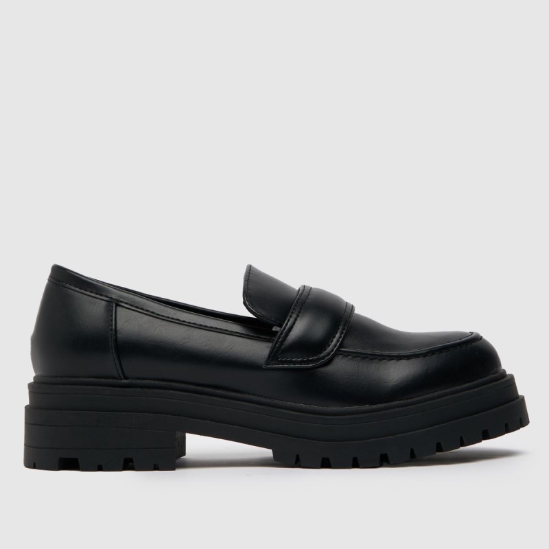 Schuh Loz Chunky Pu Loafer Flat Shoes Black Dr.Martens NZ