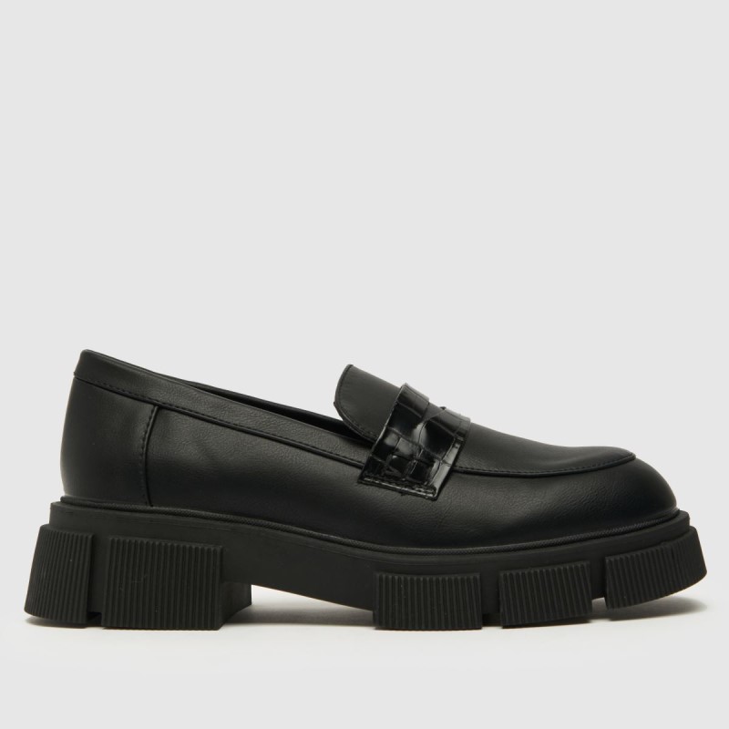 Schuh Wide Fit Luke Chunky Loafer Flat Shoes Dr.Martens NZ Black