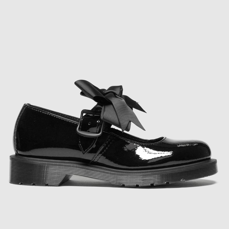 Dr Martens Mariel Patent Flat Shoes Black Dr.Martens NZ