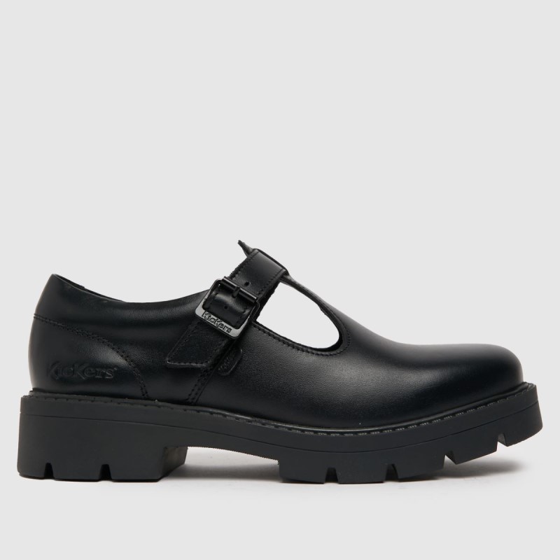 Dr.Martens NZ Kickers Kori T Bar Mono Flat Shoes Black