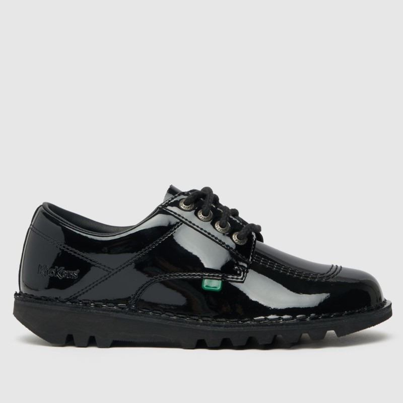Kickers Kick Lo Core Patent Flat Shoes Dr.Martens NZ Black