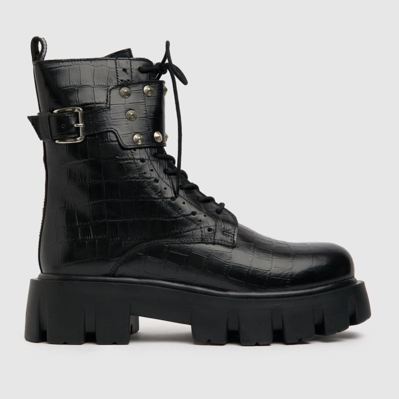 Schuh Antoinette Stud Leather Boots Dr.Martens NZ Black