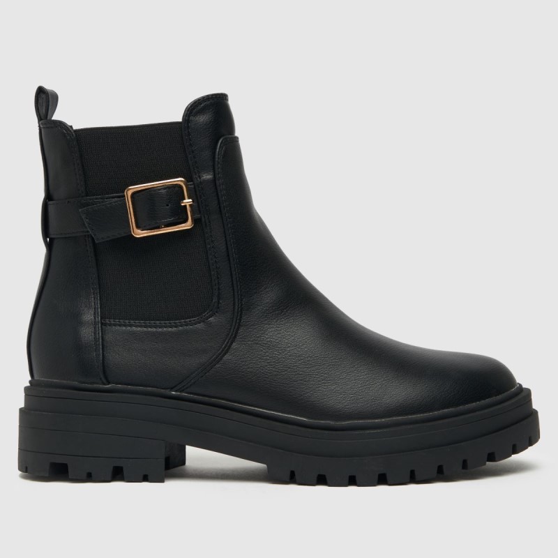 Schuh Ava Chunky Buckle Boots Black Dr.Martens NZ