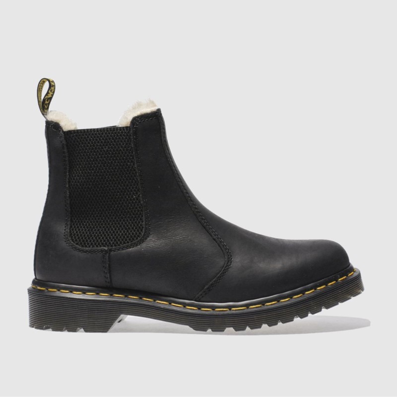 Dr Martens Leonore Fur Lined Chelsea Boots Dr.Martens NZ Black