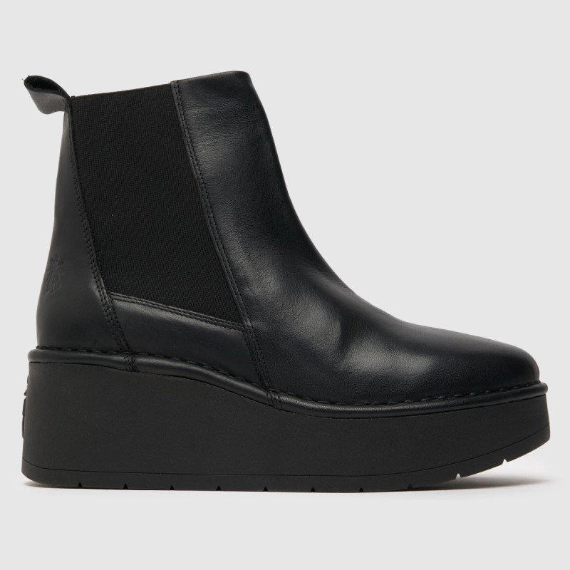 Fly London Hagu Platform Chelsea Boots Black Dr.Martens NZ