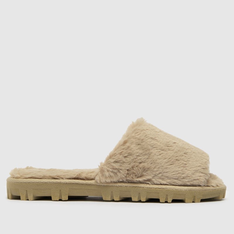 Schuh Hattie Fur Mule Slippers Dr.Martens NZ Beige