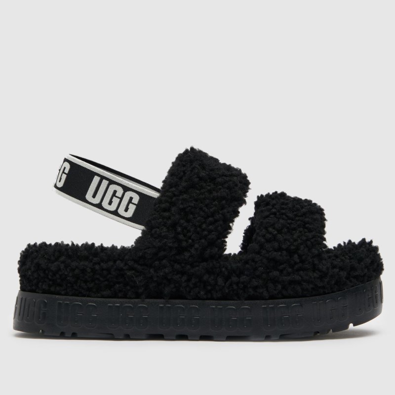 Dr.Martens NZ Ugg Oh Fluffita Slippers Black