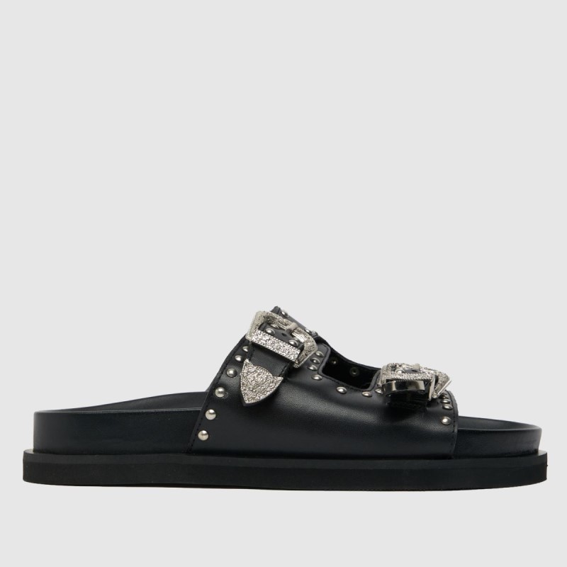 Schuh Treasure Leather Studded Sandals Dr.Martens NZ Black