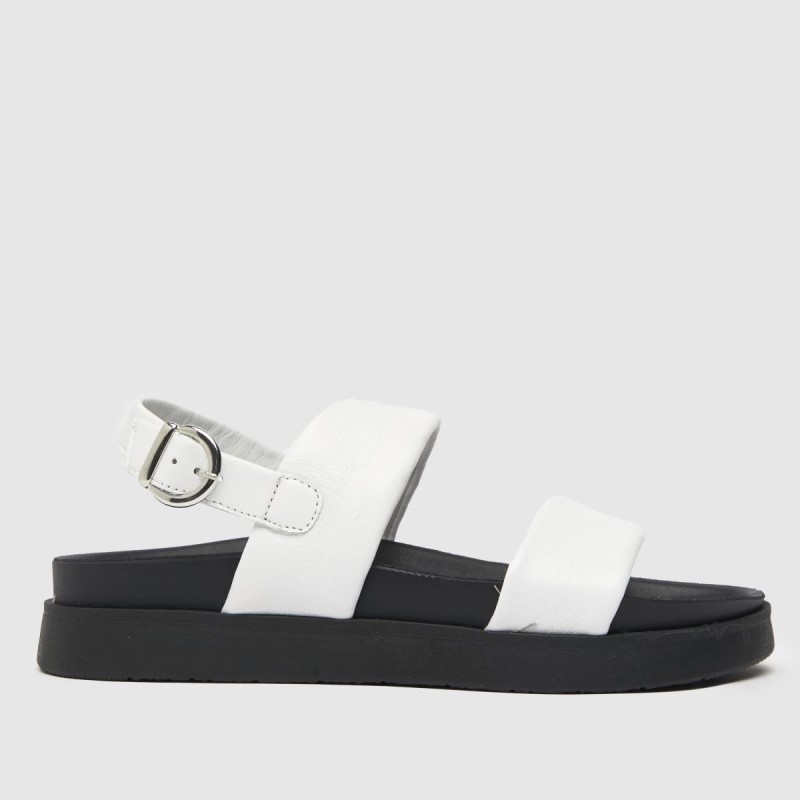 Schuh Tasha Leather Double Band Sandals White Dr.Martens NZ