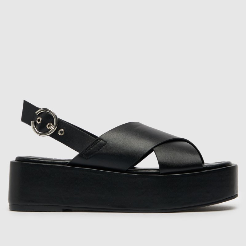 Black Dr.Martens NZ Schuh Trini Cross Strap Flatform Sandals