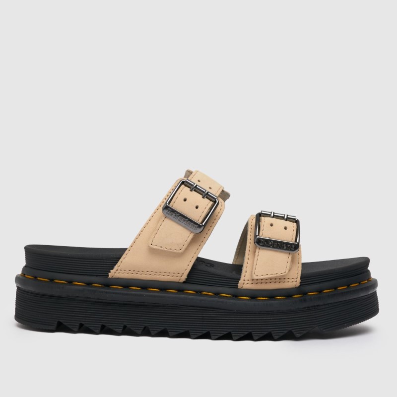 Beige Dr Martens Myles Slider Sandals Dr.Martens NZ
