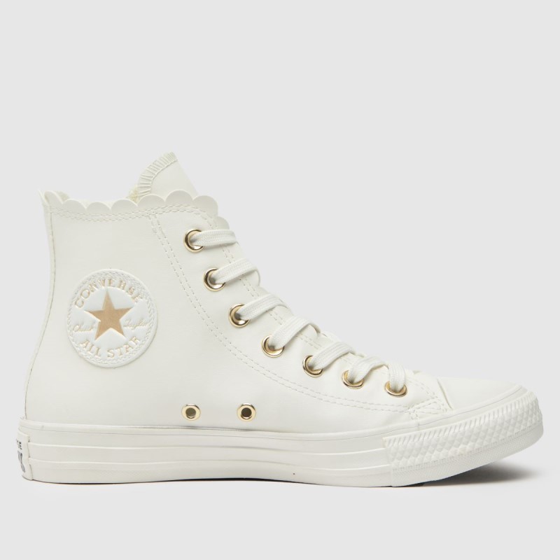 Converse All Star Hi Trainers Dr.Martens NZ White-Gold