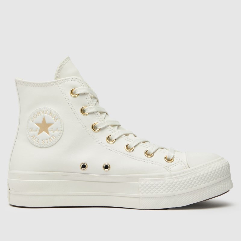 Converse All Star Lift Hi Trainers Dr.Martens NZ White-Gold