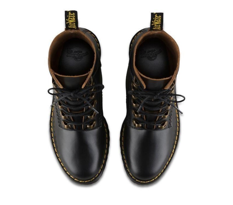 Leona Vintage Heeled Boot Black Vintage Smooth Dr.Martens NZ
