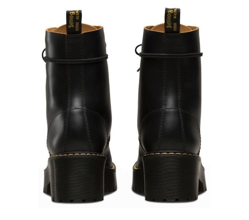 Leona Vintage Heeled Boot Black Vintage Smooth Dr.Martens NZ