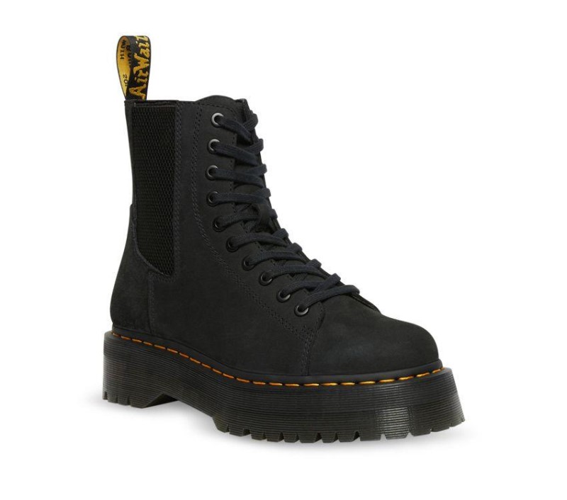 Black Dr.Martens NZ Jadon Nubuck Leather Platform Boots