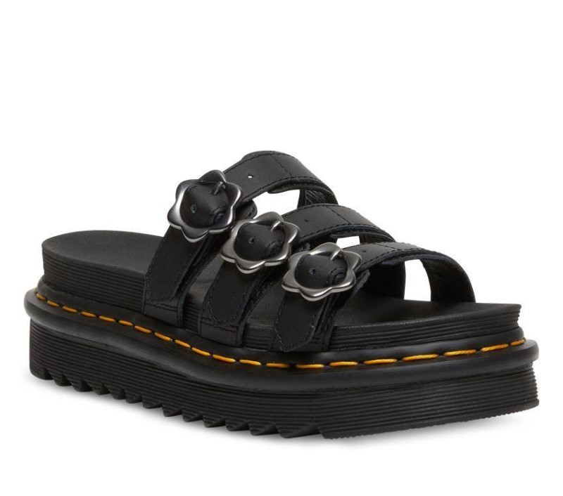Dr.Martens NZ Blaire Floral Slide Black Hydro