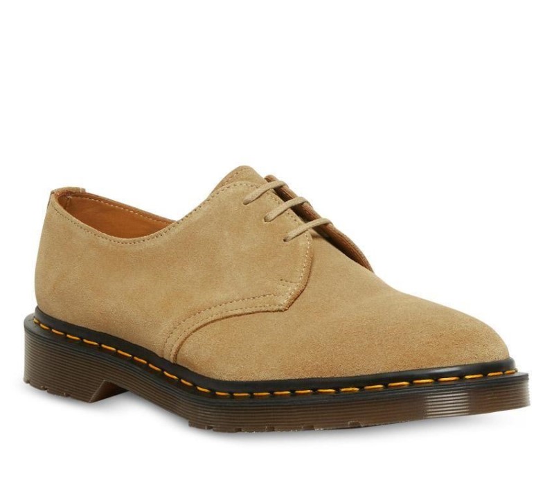 Made In England 1461 Nubuck Dr.Martens NZ Almond Beige Buck Suede