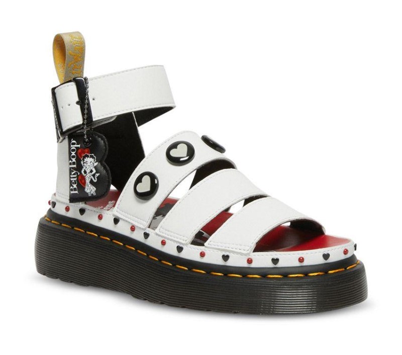 White Betty Boop Clarissa Ii Quad Sandal Dr.Martens NZ