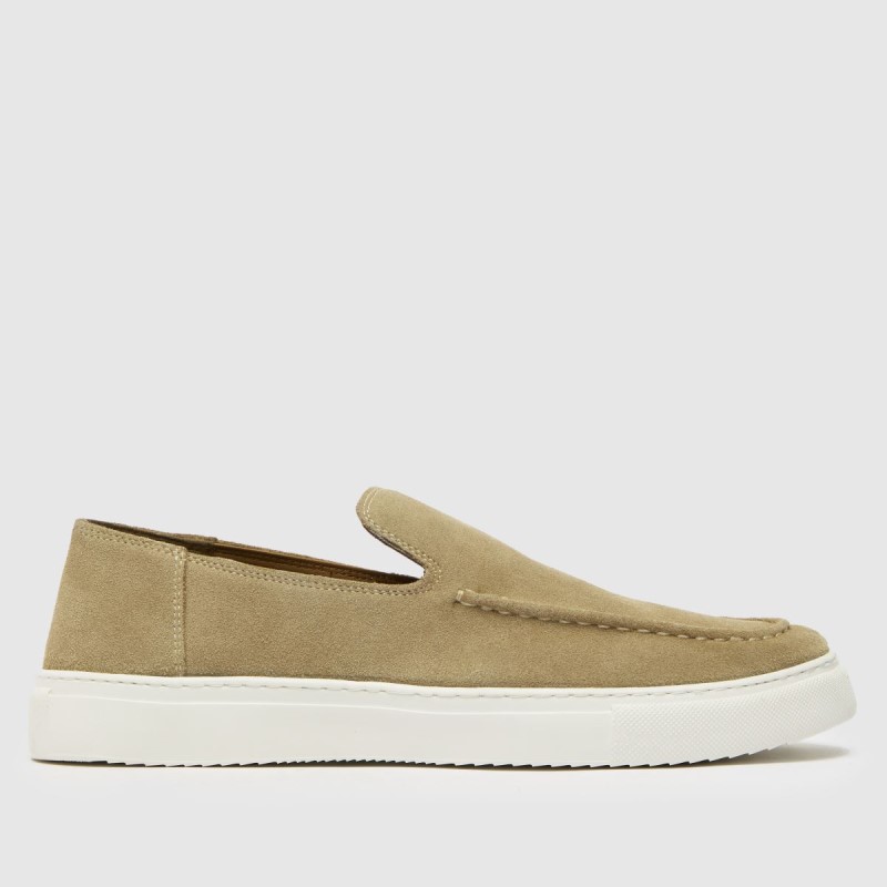 Schuh Rick Suede Slip On Shoes Natural Dr.Martens NZ