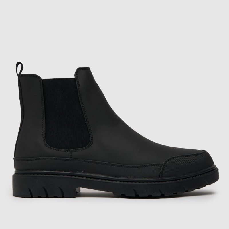 Black Schuh Banks Rubberised Chelsea Boots Dr.Martens NZ
