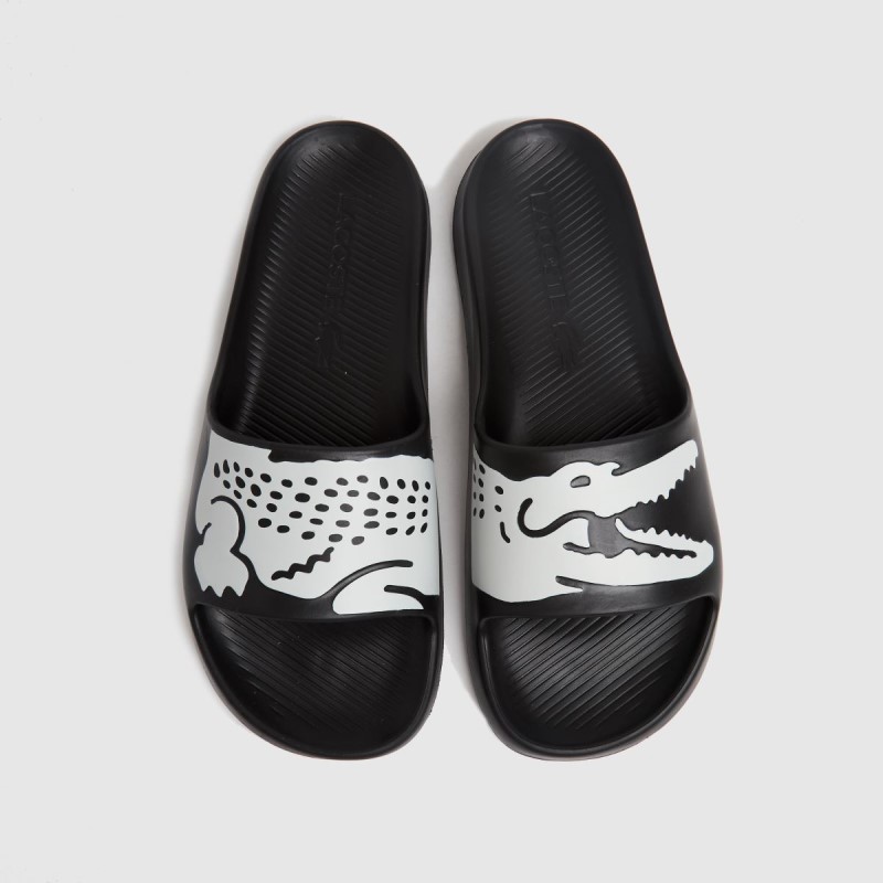 Black-White Dr.Martens NZ Lacoste Croco Slide Sandals