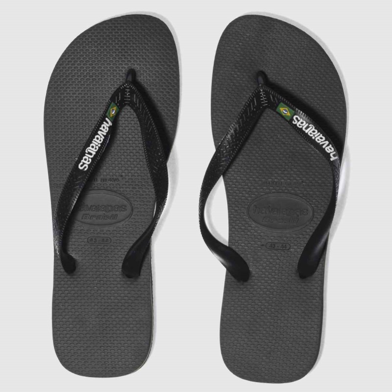 Havaianas Brasil Logo Sandals Black Dr.Martens NZ