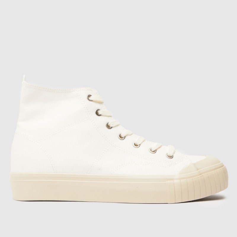 Schuh Webb Canvas High Top Trainers Dr.Martens NZ White