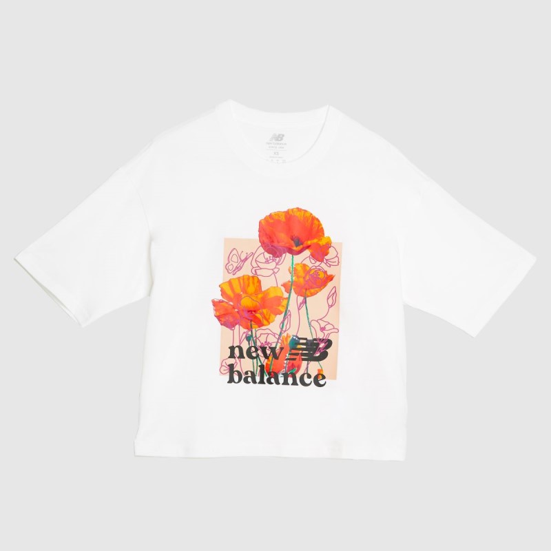 New Balance Super Bloom T-Shirt White-Pink Dr.Martens NZ