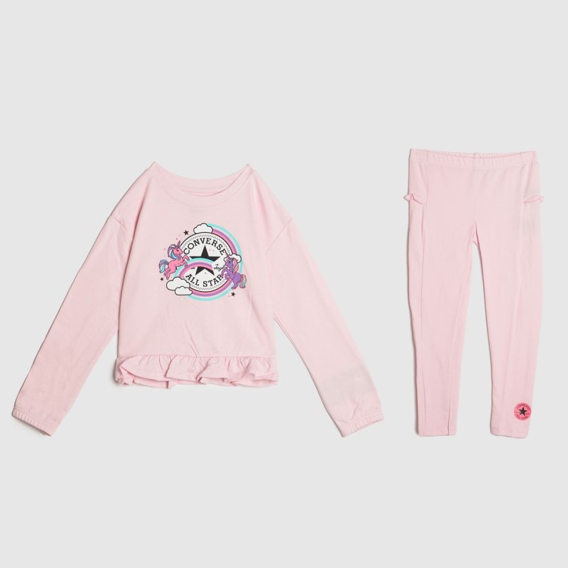 Converse Ruffle Crew And Leggings Set Dr.Martens NZ Pale Pink