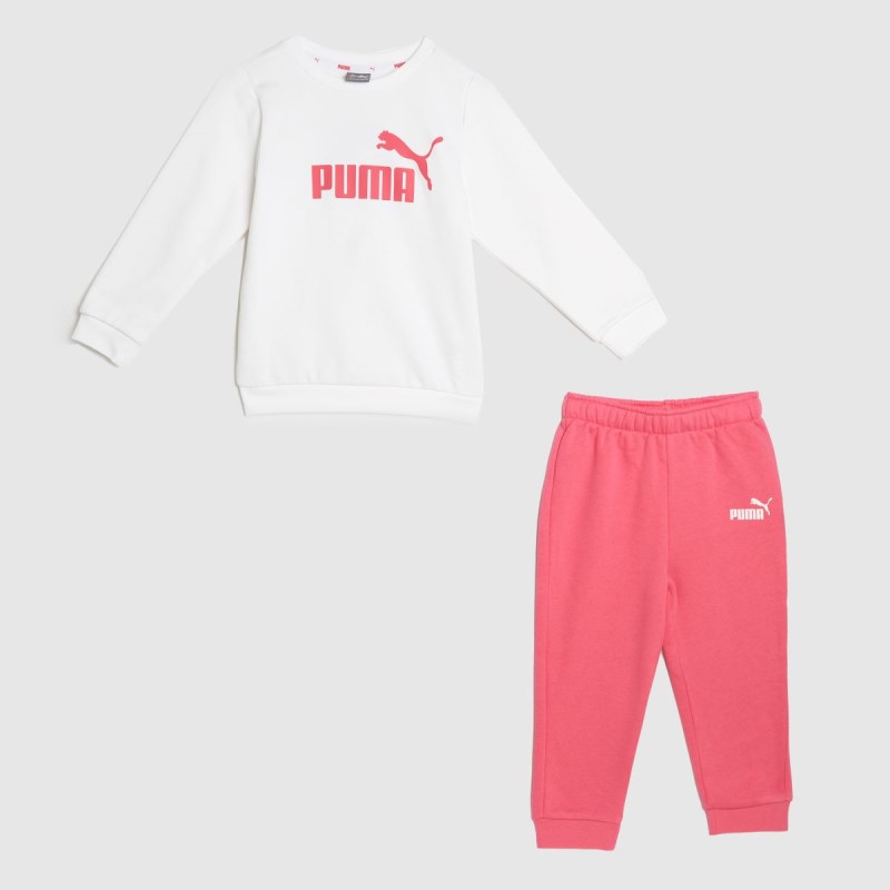 Puma Minicats Crew Jogger Set White-Pink Dr.Martens NZ