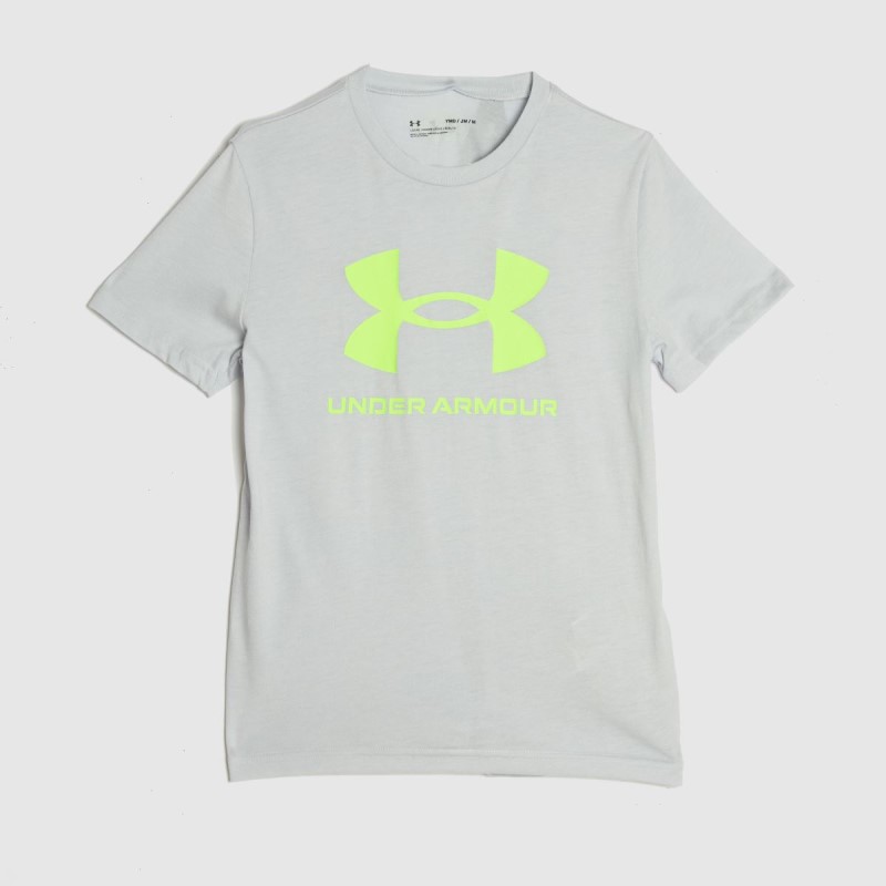 Grey-Lime Under Armour Boys Sportstyle T-Shirt Dr.Martens NZ
