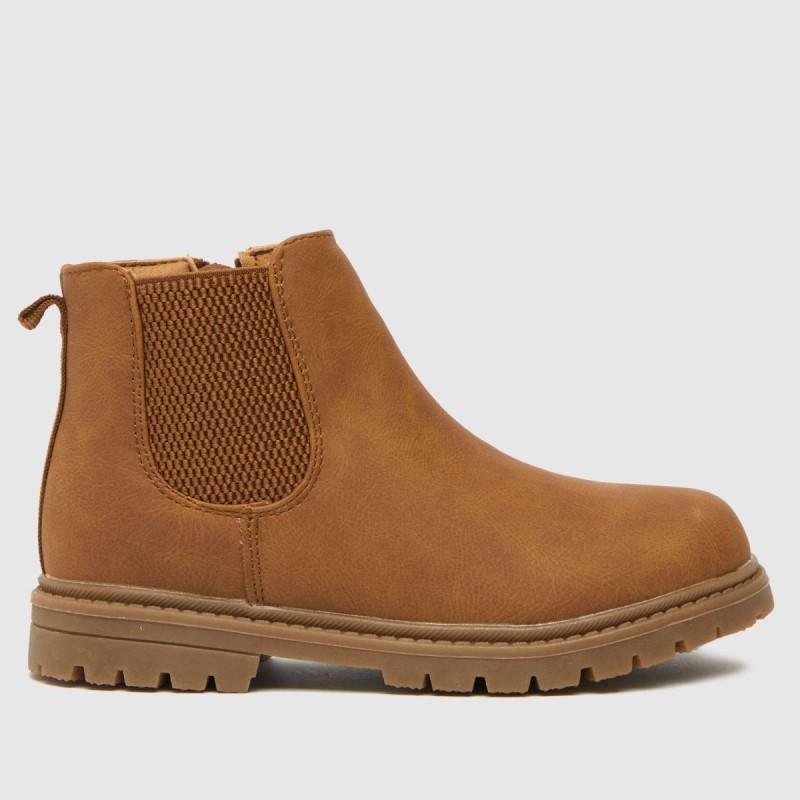Schuh Charming Chelsea Boys Junior Boots Tan Dr.Martens NZ