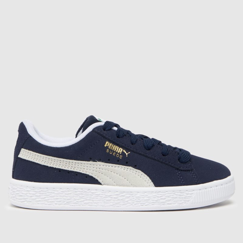 Puma Suede Classic Xxi Boys Junior Trainers Dr.Martens NZ Navy-White